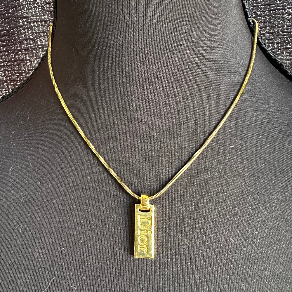 Christian Dior Necklace with Branded "DIOR" ID tag